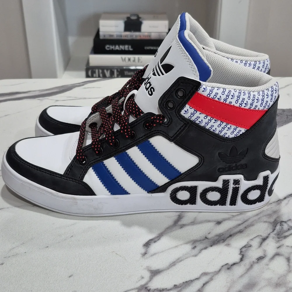 Adidas Transmission Pack Hi Top Hard Court Basketball Sneakers, Mens 9 White - Picture 5 of 15